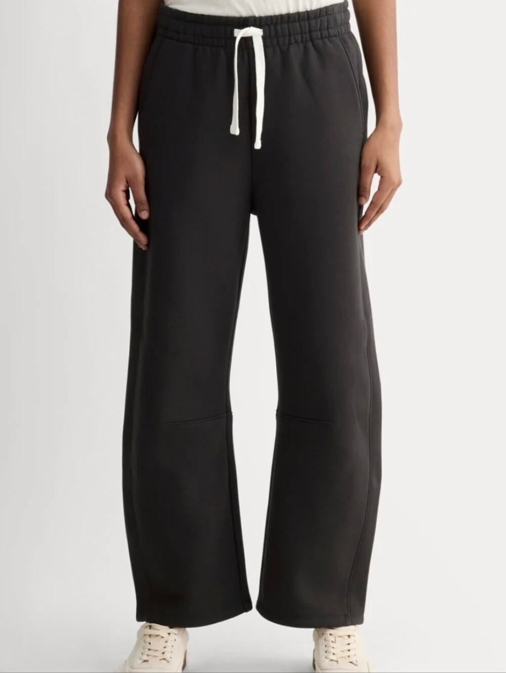 Everlane Black Luxe Fleece Barrel Sweatpants NWT Wide Leg Cozy Track Pants XXS